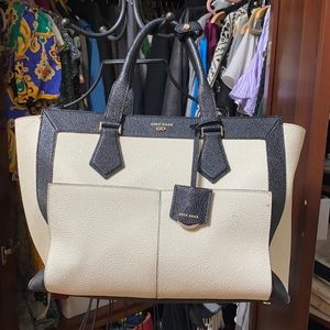 Cole Haan black and white large satchel